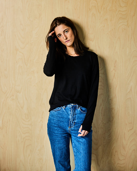Women's OG Long Sleeve - 100% Merino Wool, Black