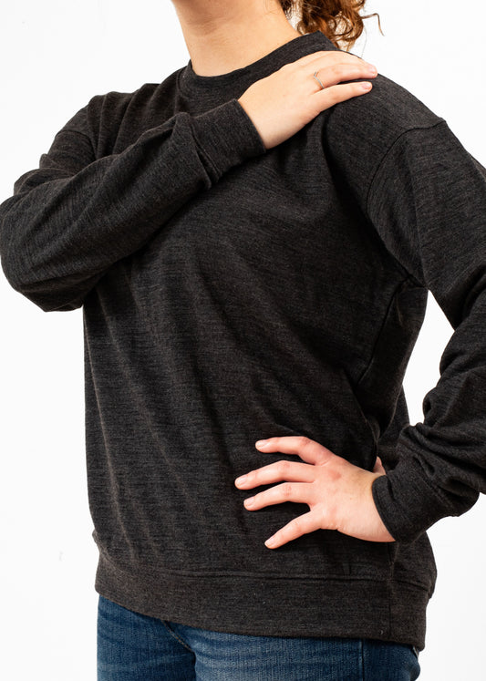Women's Crew Sweatshirt - 100% Merino Wool, Slate Grey (SECOND)