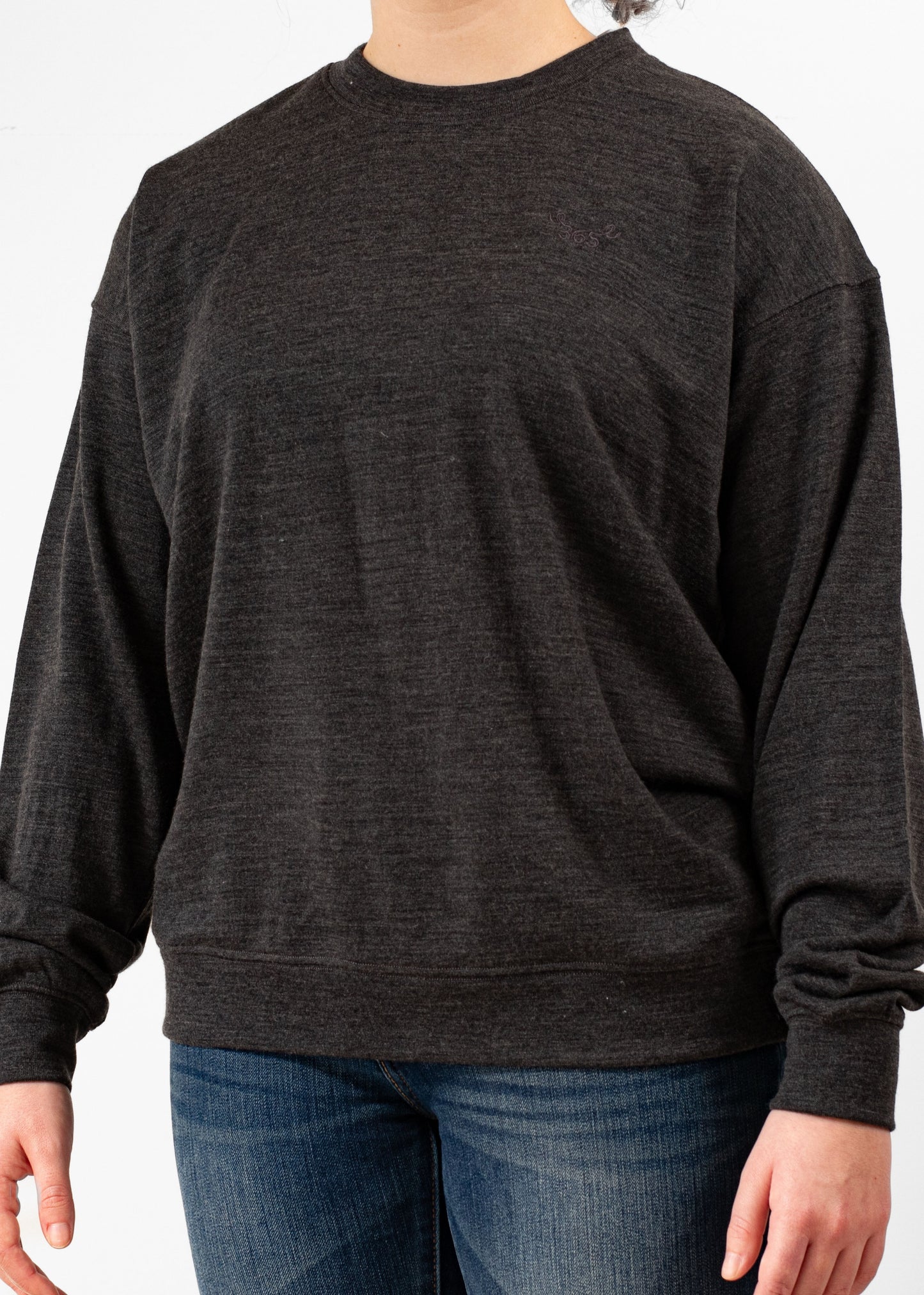 Women's Crew Sweatshirt - 100% Merino Wool, Slate Grey (SECOND)