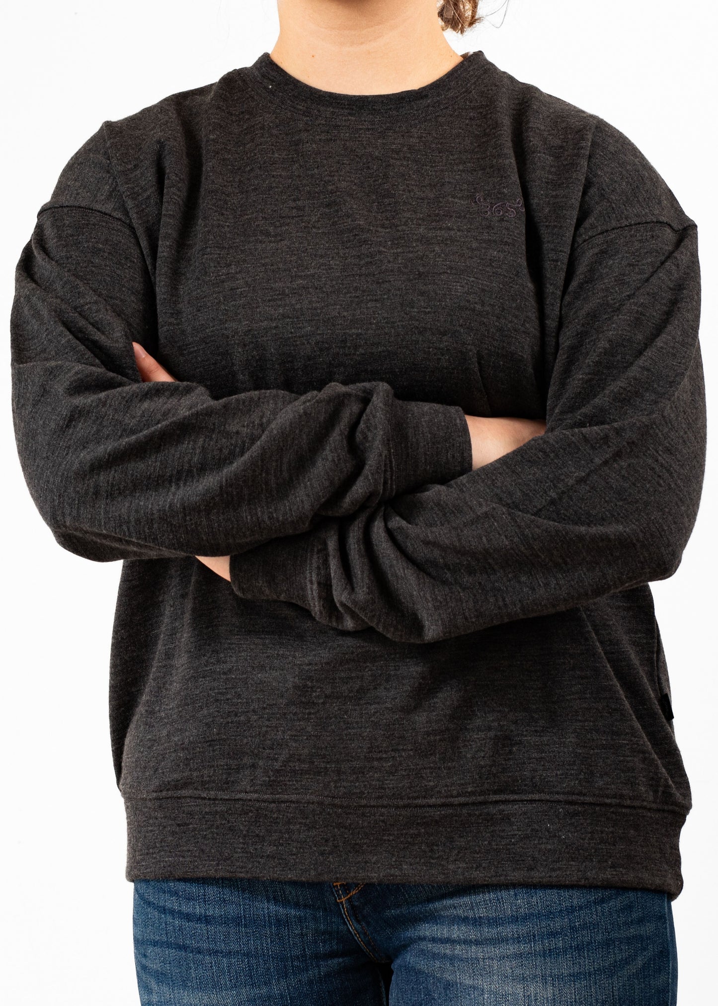 Women's Crew Sweatshirt - 100% Merino Wool, Slate Grey (SECOND)