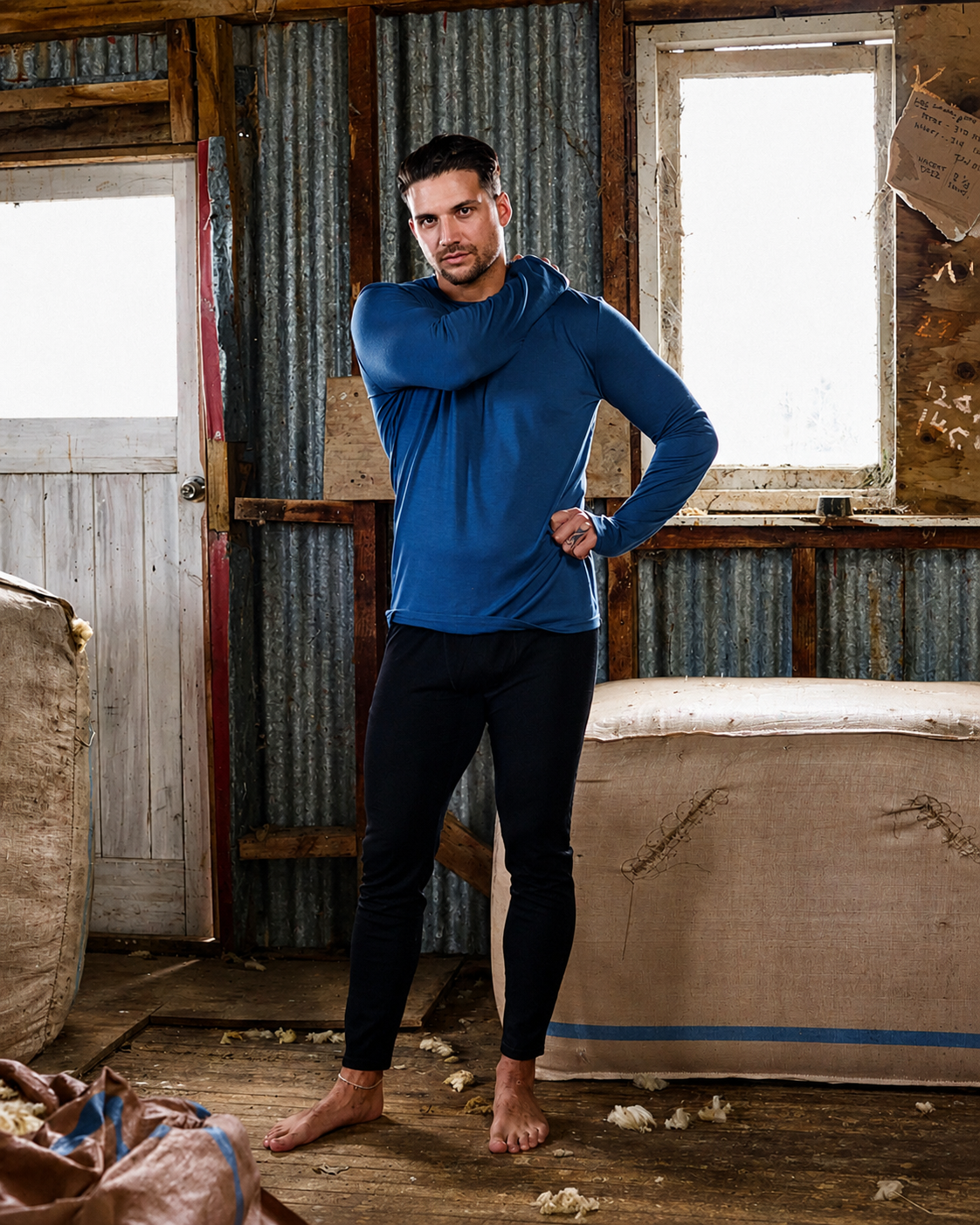 Men's Base Pant - 100% Merino Wool, Black