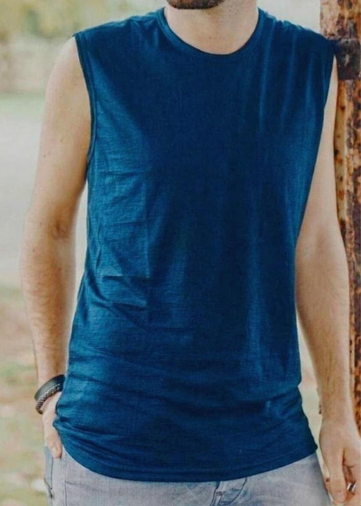 Men's Garage Tank Top - 100% Merino Wool, Gibraltar