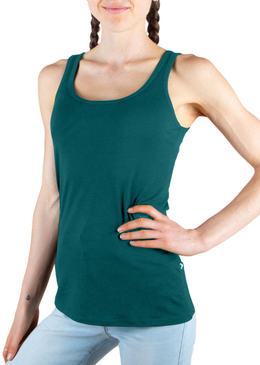 Women's Scoop Neck Tank Top - 100 Merino Wool, Jade