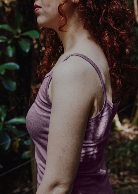 Women's Everyday Tank Top - 100% Merino Wool, Mauve