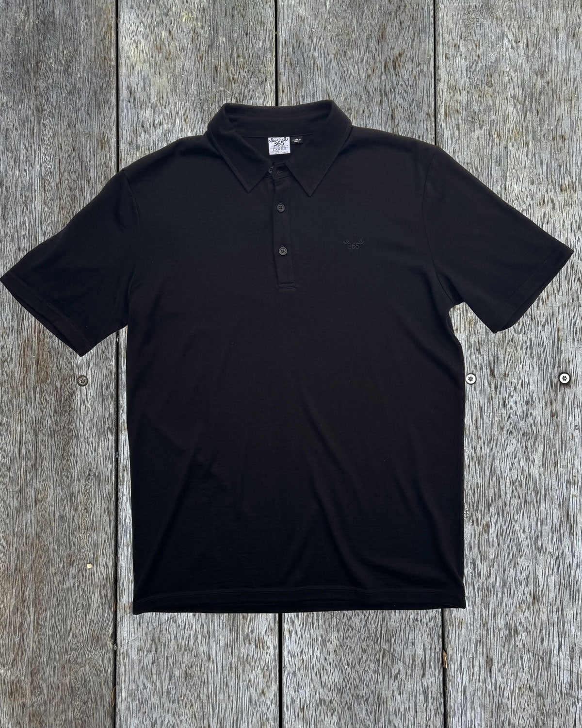 Men's Polo - 100% Merino Wool, Black