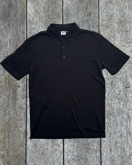 Men's Polo - 100% Merino Wool, Black