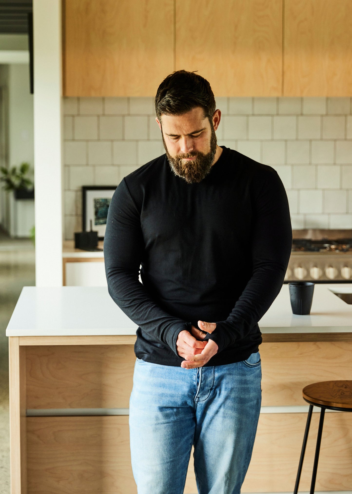 Men's Midweight OG Long Sleeve - 100% Merino Wool, Black