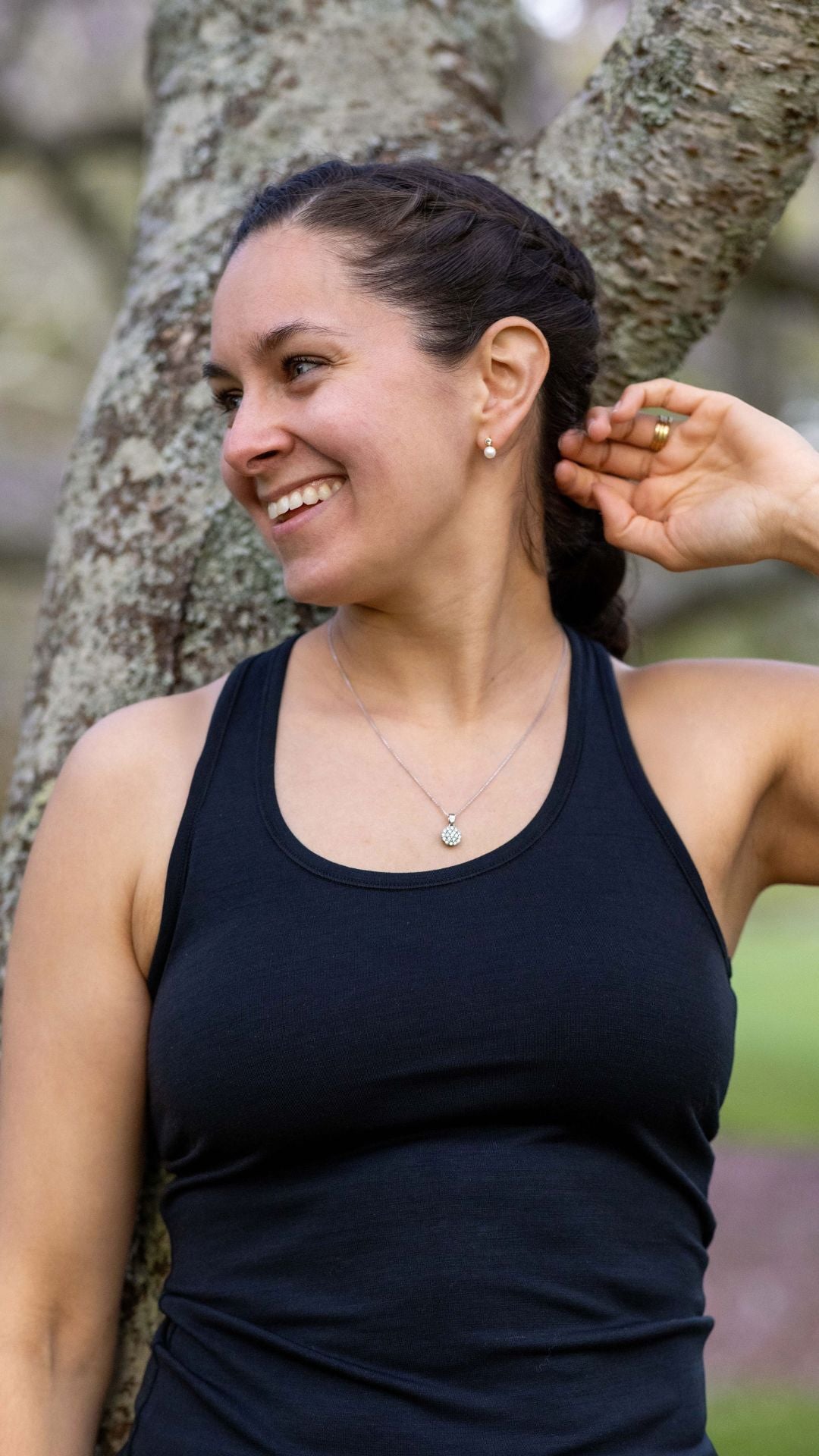 Women's Racerback Tank Top - Merino Blend, Black