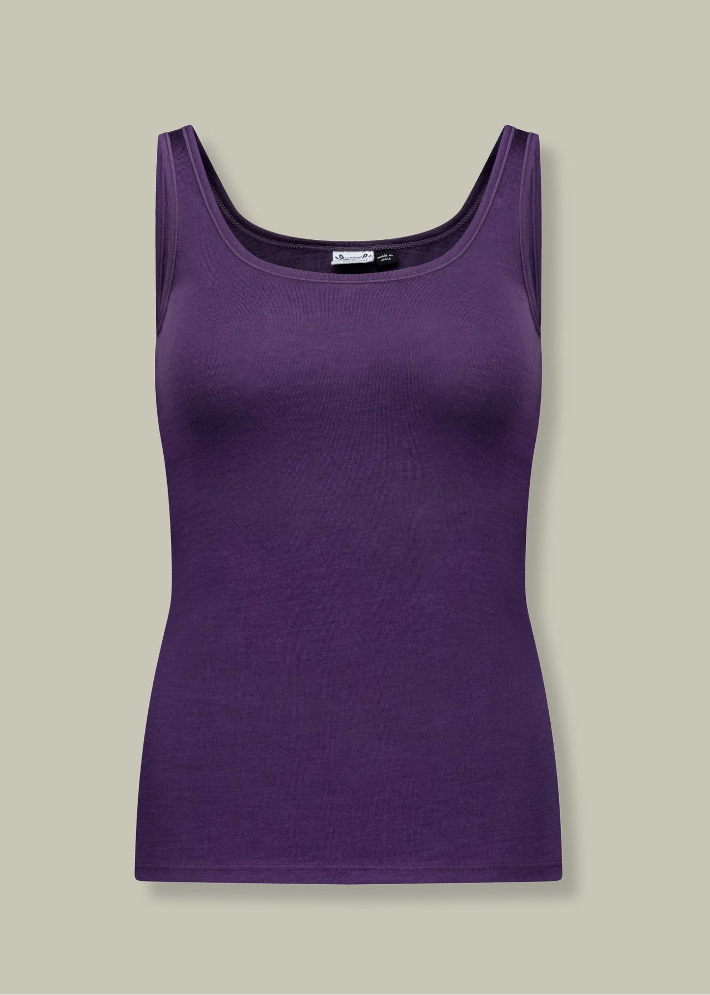 Women's Scoop Neck Tank Top - 100% Merino Wool, Violet Smoke