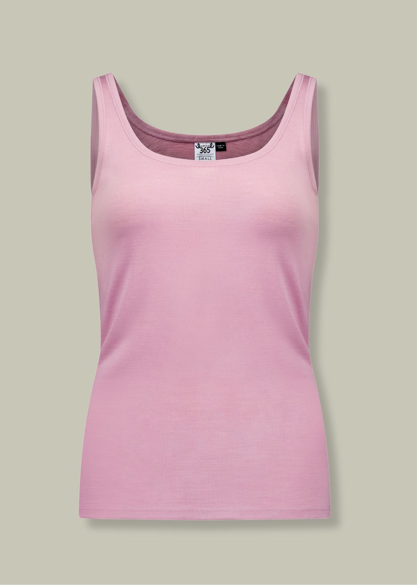 Women's Scoop Neck Tank Top - 100% Merino Wool, Thistle Pink