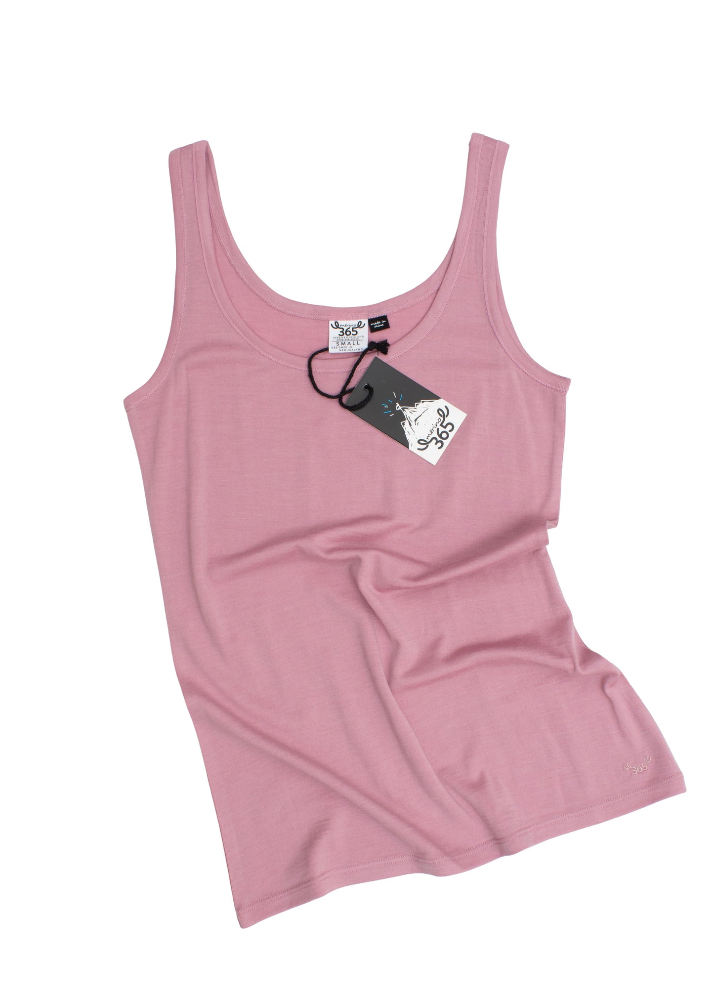 Women's Scoop Neck Tank Top - 100% Merino Wool, Thistle Pink