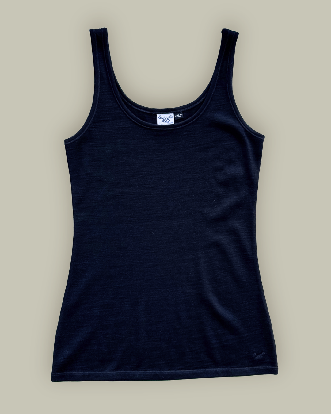 Women's Scoop Neck Tank Top - 100% Merino Wool, Black