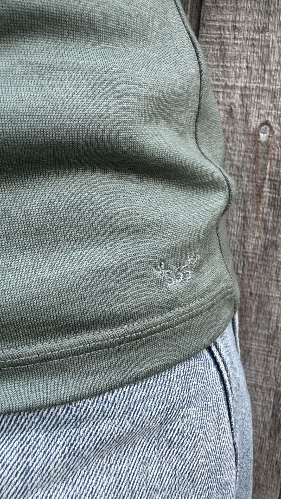 Women's Crew T-Shirt - 100% Merino Wool, Fern Green