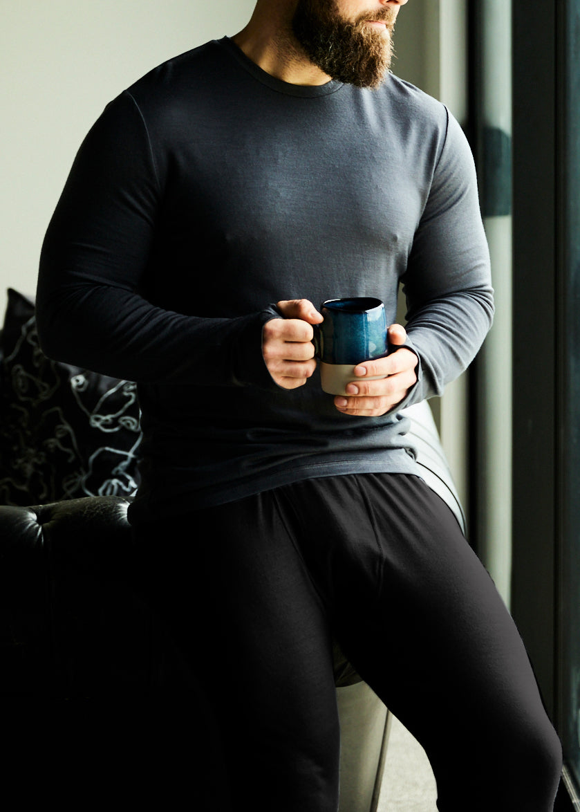 Men's Base Pant - 100% Merino Wool, Black