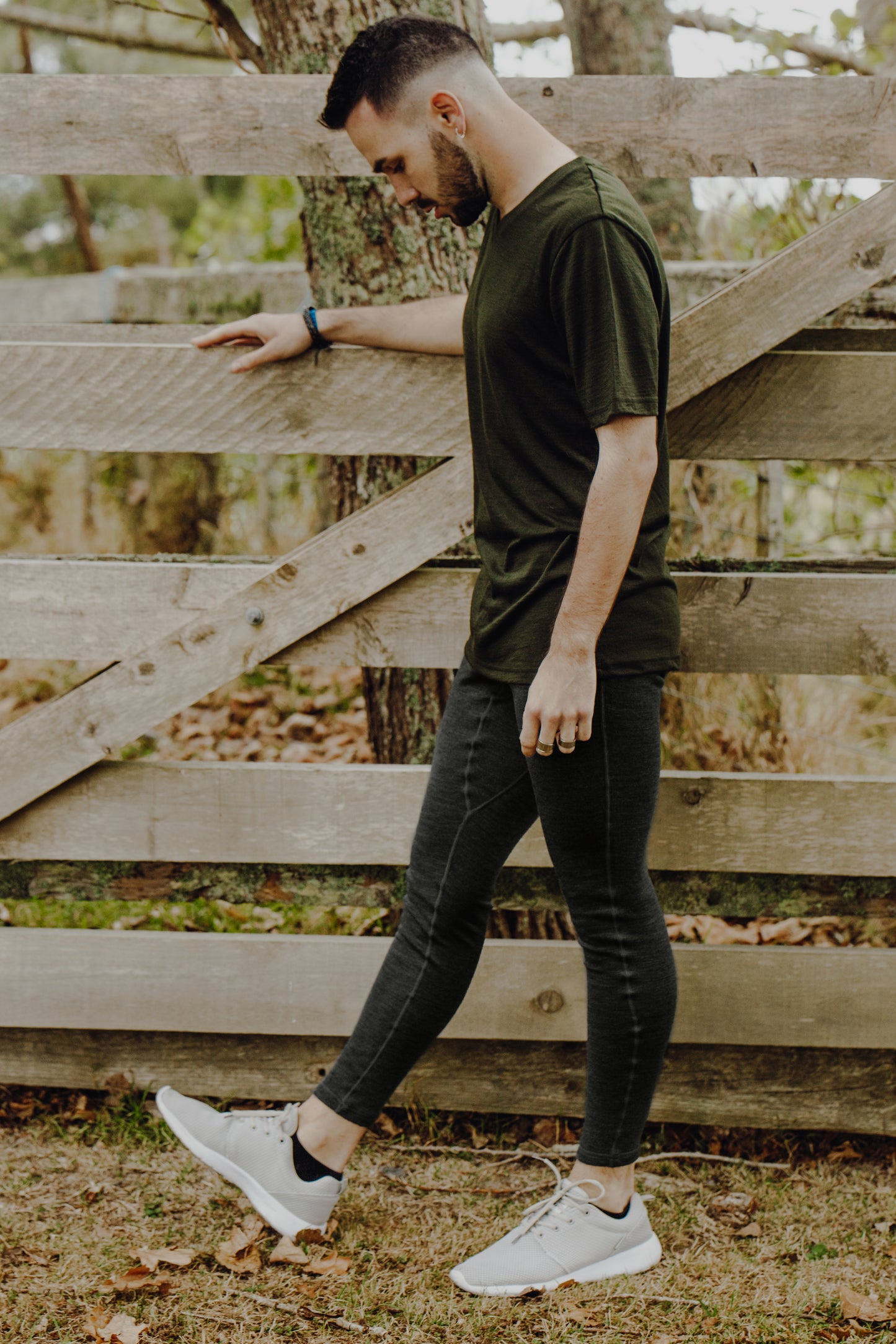 Men's Base Pant - 100% Merino Wool, Black Marle