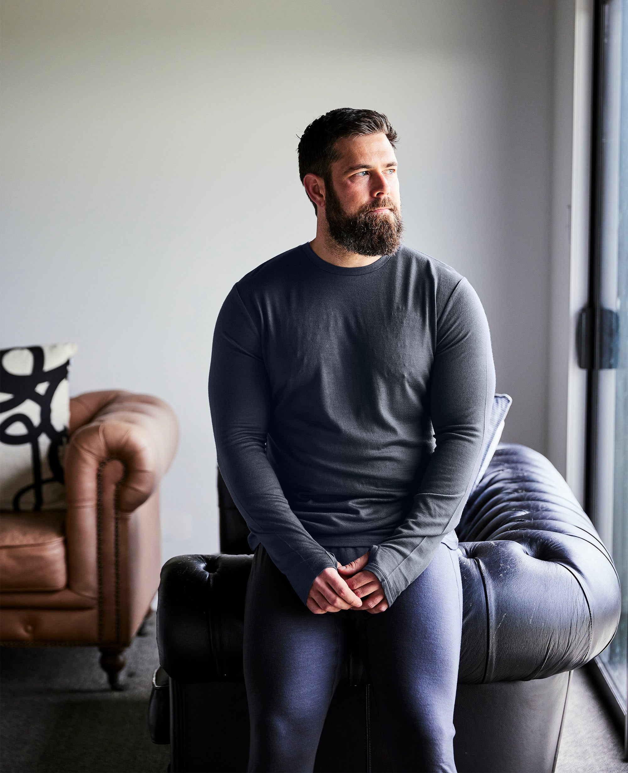 Merino 365 OG Long Sleeve with Thumbloops Top, Charcoal Marle