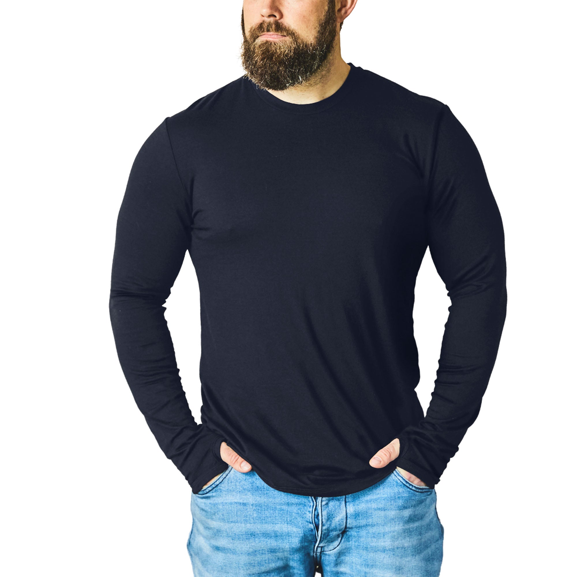 Merino 365 OG Long Sleeve with Thumbloops Top, Navy Blue