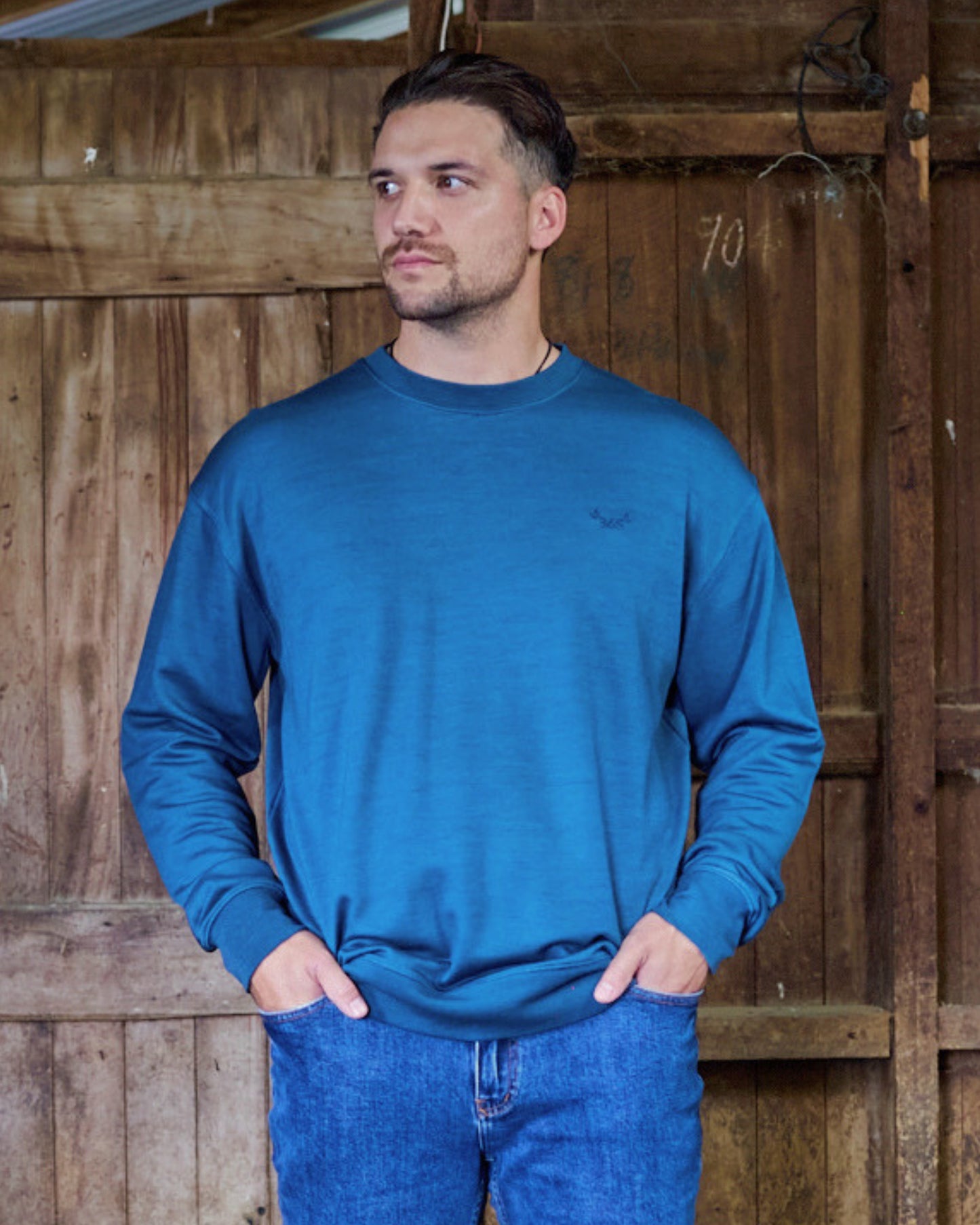 Men's Crew Sweatshirt - 100% Merino Wool, Orion