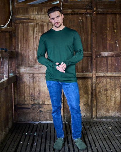 Men's Standard Long Sleeve - 100% Merino Wool, Pine [PRE-ORDER: SHIPS NEXT WEEK]