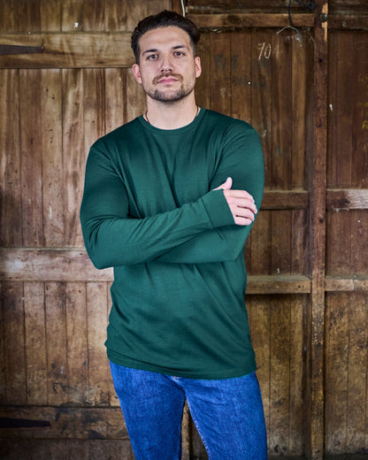 Men's Standard Long Sleeve - 100% Merino Wool, Pine [PRE-ORDER: SHIPS NEXT WEEK]