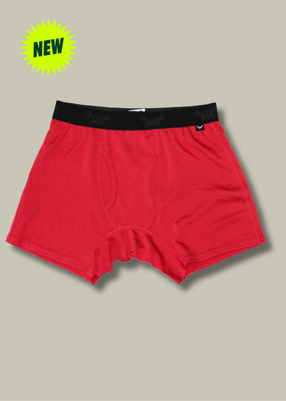 Merino 365 Men's Boxer Brief with Fly, Punch Red