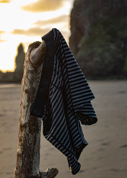 Men's Boxer Brief - 100% Merino Wool, Grey Marle Black Stripe