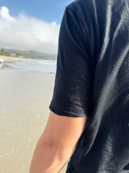 Men's Crew T-shirt - 100% Merino Wool, Black