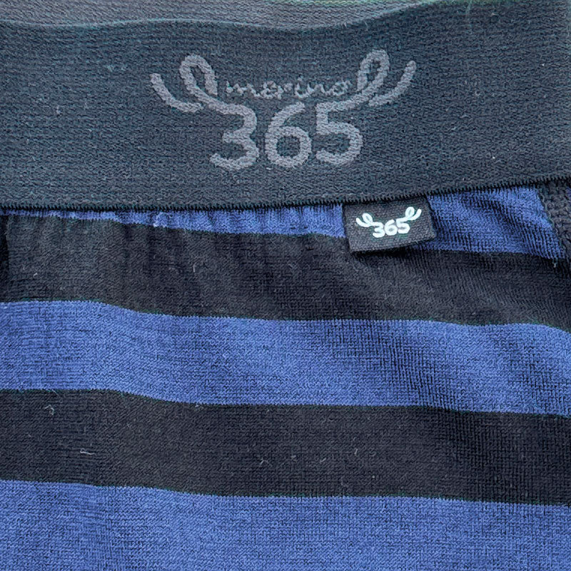 Men's Boxer Brief - 100% Merino Wool, Blue Black Stripe