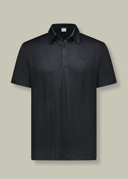 Men's Polo - 100% Merino Wool, Black