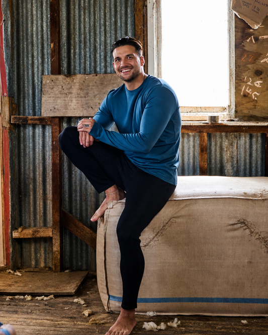 Men's Base Pant - 100% Merino Wool, Black