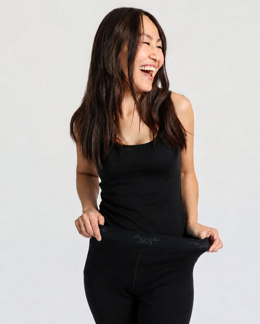 Women's Scoop Neck Tank Top - 100% Merino Wool, Black