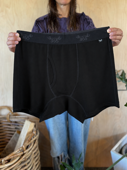 Men's Regular Boxer Brief - 100% Merino Wool, Black