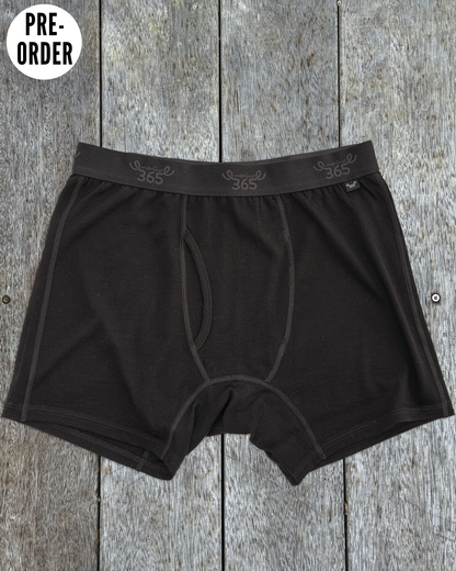 Men's Boxer Brief - 100% Merino Wool, Black