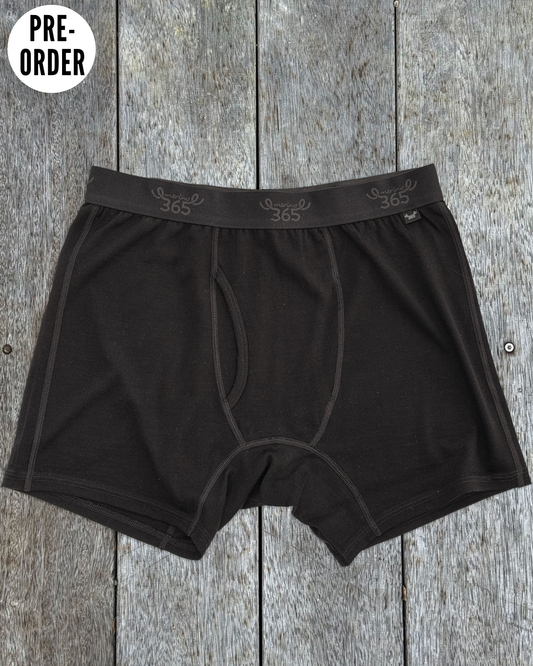 Men's Boxer Brief - 100% Merino Wool, Black