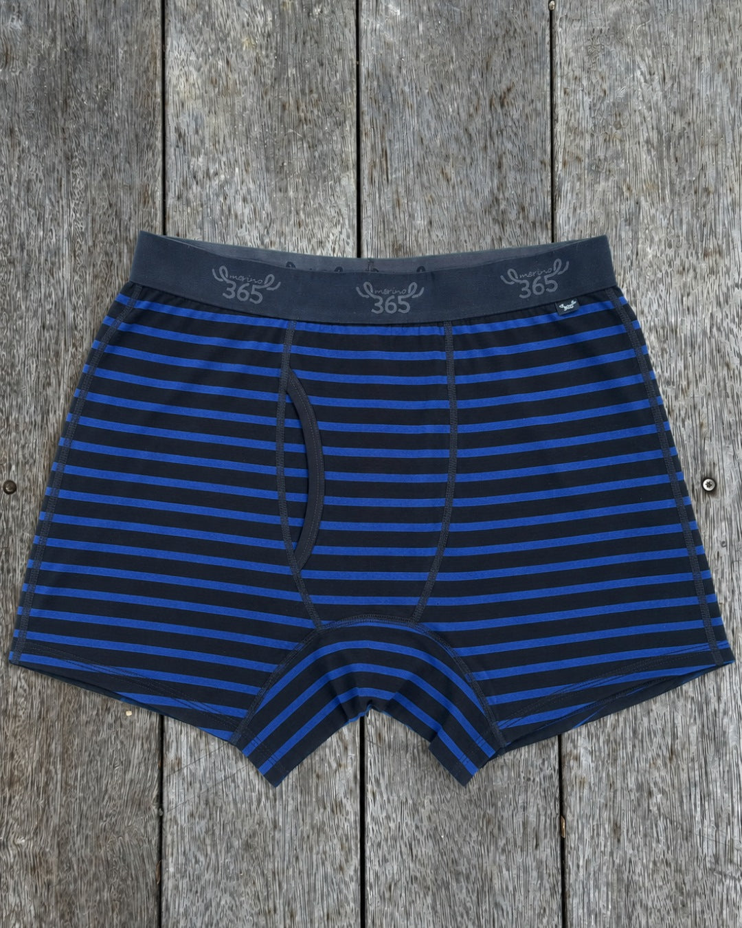 Men's Boxer Brief - 100% Merino Wool, Charcoal Stripe