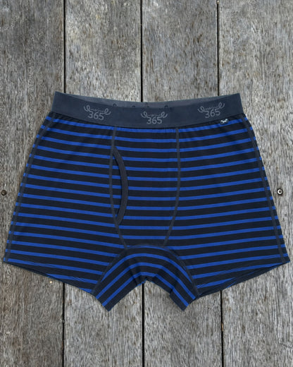 Men's Boxer Brief - 100% Merino Wool, Charcoal Stripe