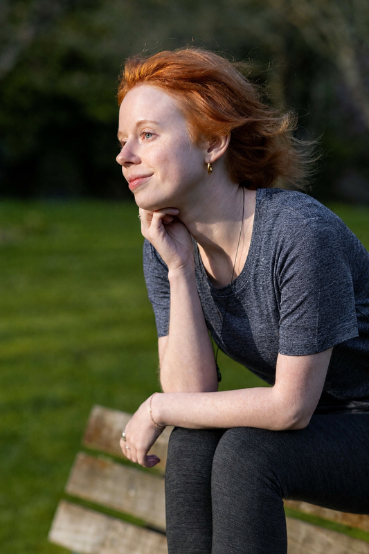 Women's Crew T-Shirt - 100% Merino Wool, Blue Slate Marle