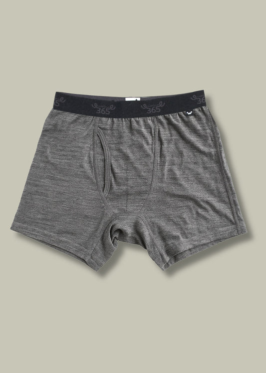 Men's Boxer Brief - 100% Merino Wool, Iron Marle