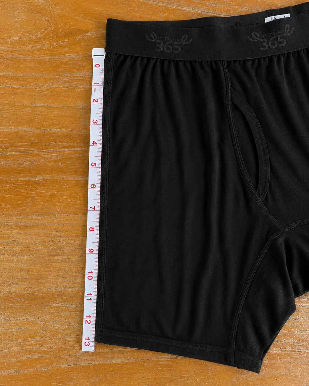 Men's Long Boxer Brief - 100% Merino Wool, Black