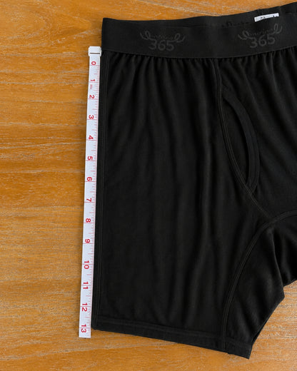 Men's Long Boxer Brief - 100% Merino Wool, Black