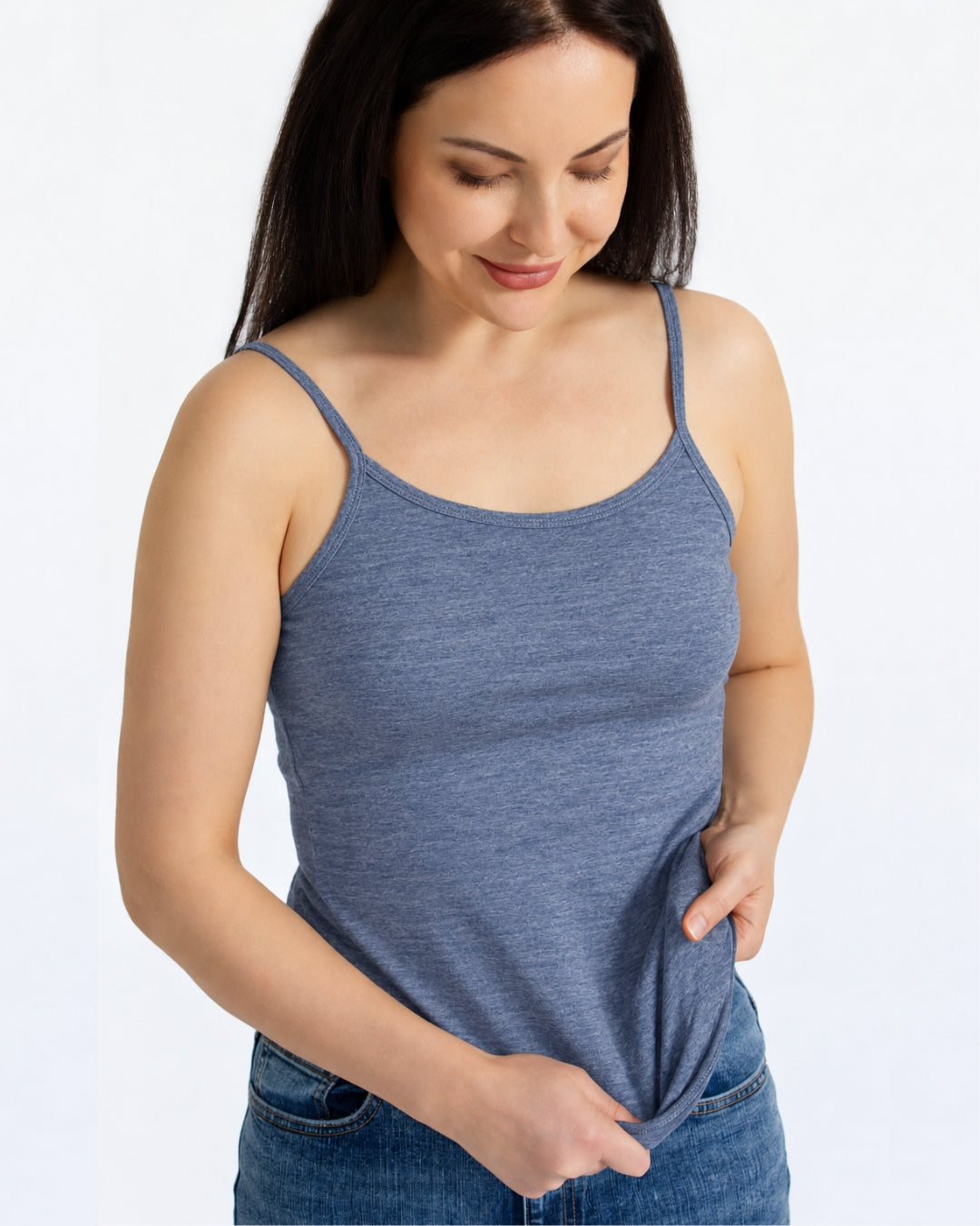 Women's Everyday Tank Top - 100% Merino Wool, Deep Blue Marle
