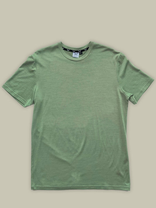 Men's Crew Short Sleeve T-shirt - 100% Merino Wool, Fern Green