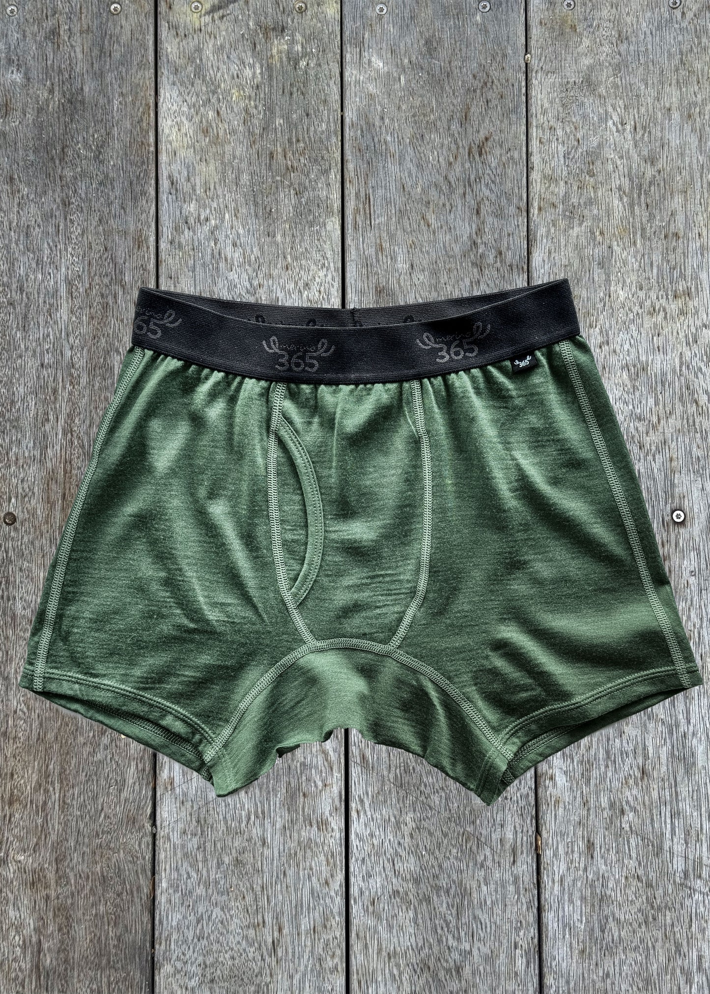 Men's Boxer Brief - 100% Merino Wool, Forest, Size XL
