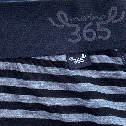 Men's Boxer Brief - 100% Merino Wool, Grey Marle Black Stripe