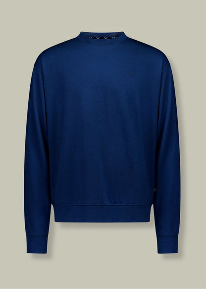 Men's Crew Sweatshirt - 100% Merino Wool, Gibraltar Blue (SECOND)