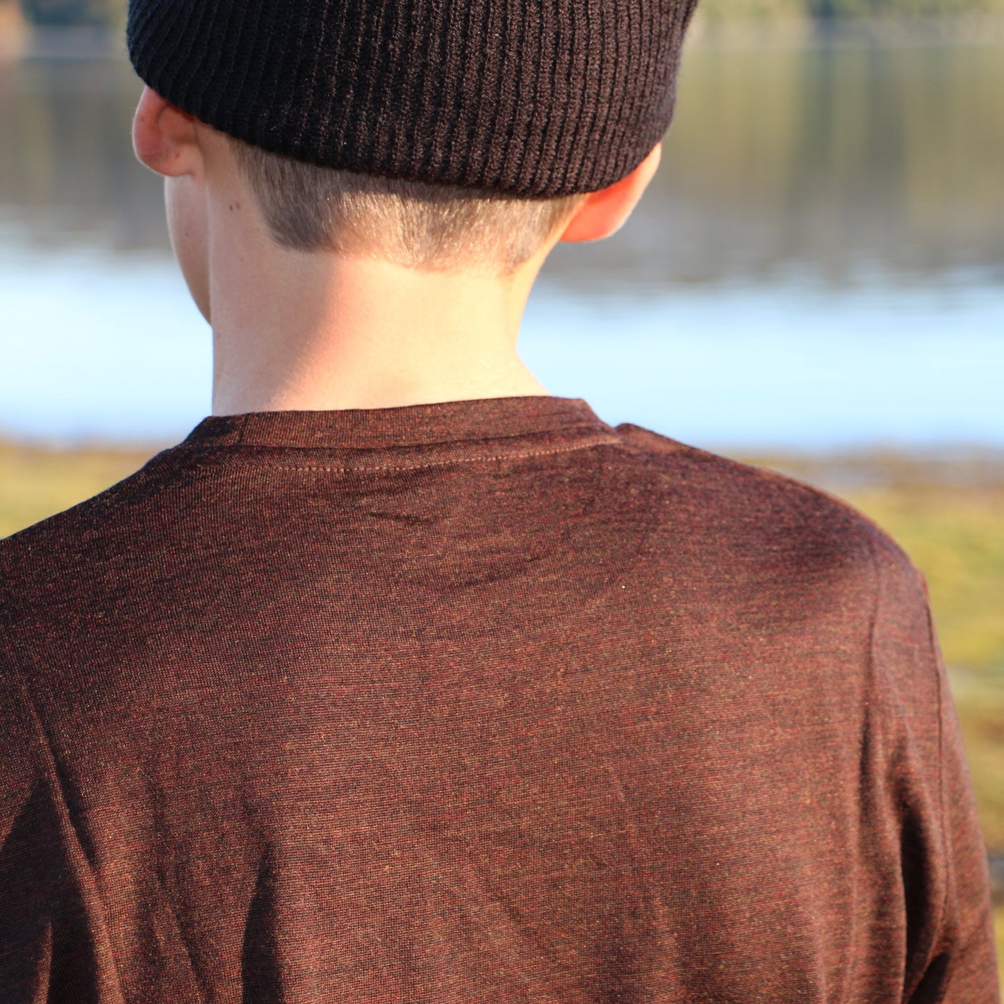 Men's OG Long Sleeve - 100% Merino Wool, Brown Marle