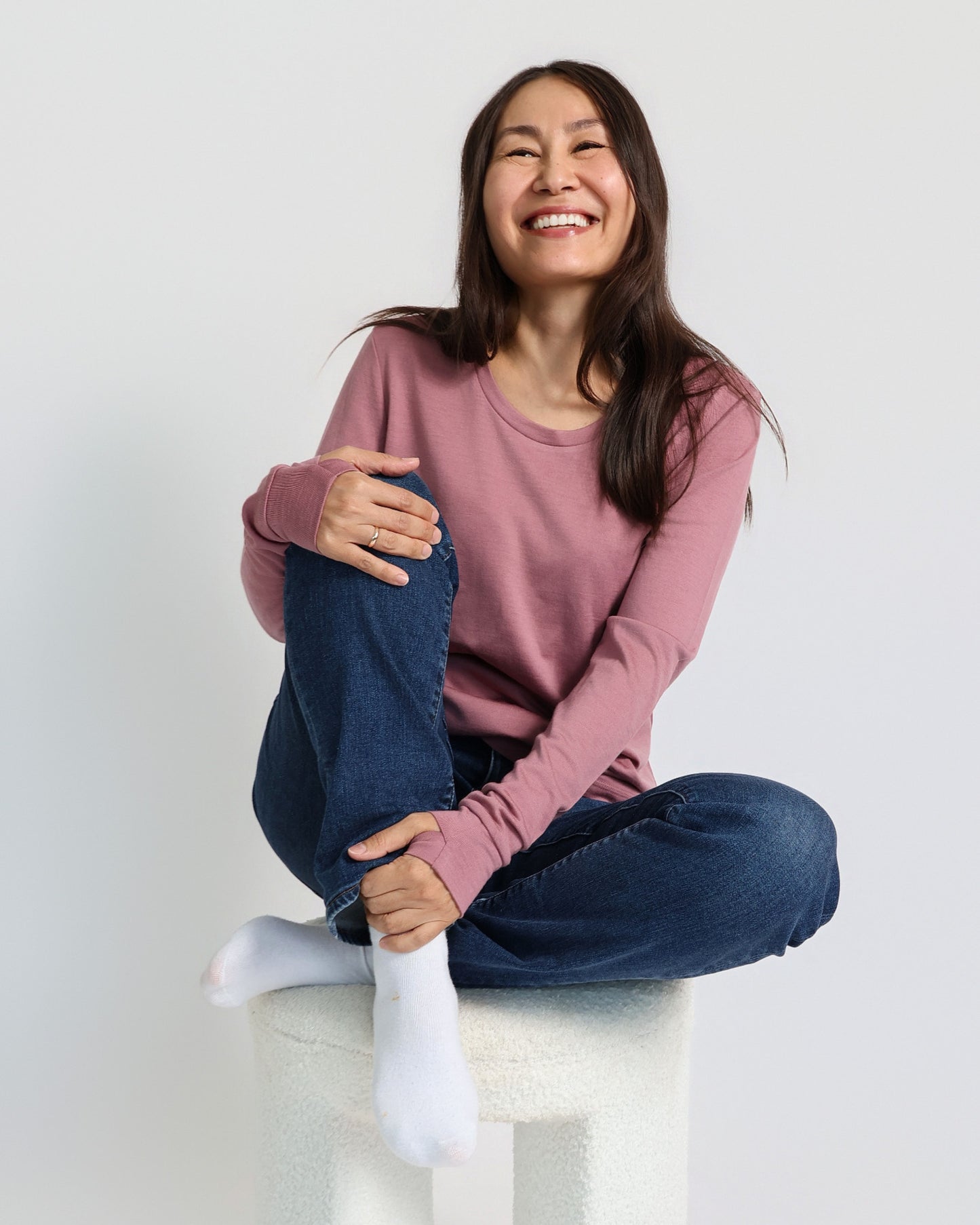 Women's Standard Long Sleeve - 100% Merino Wool, Rose