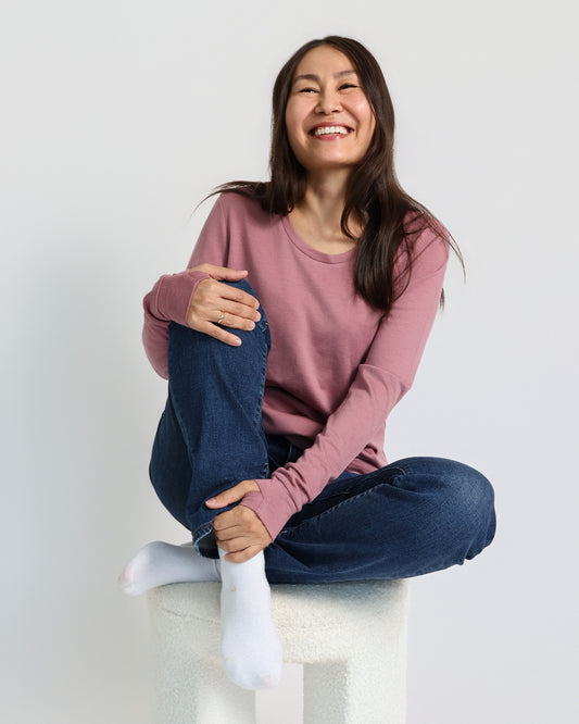 Women's Standard Long Sleeve - 100% Merino Wool, Rose
