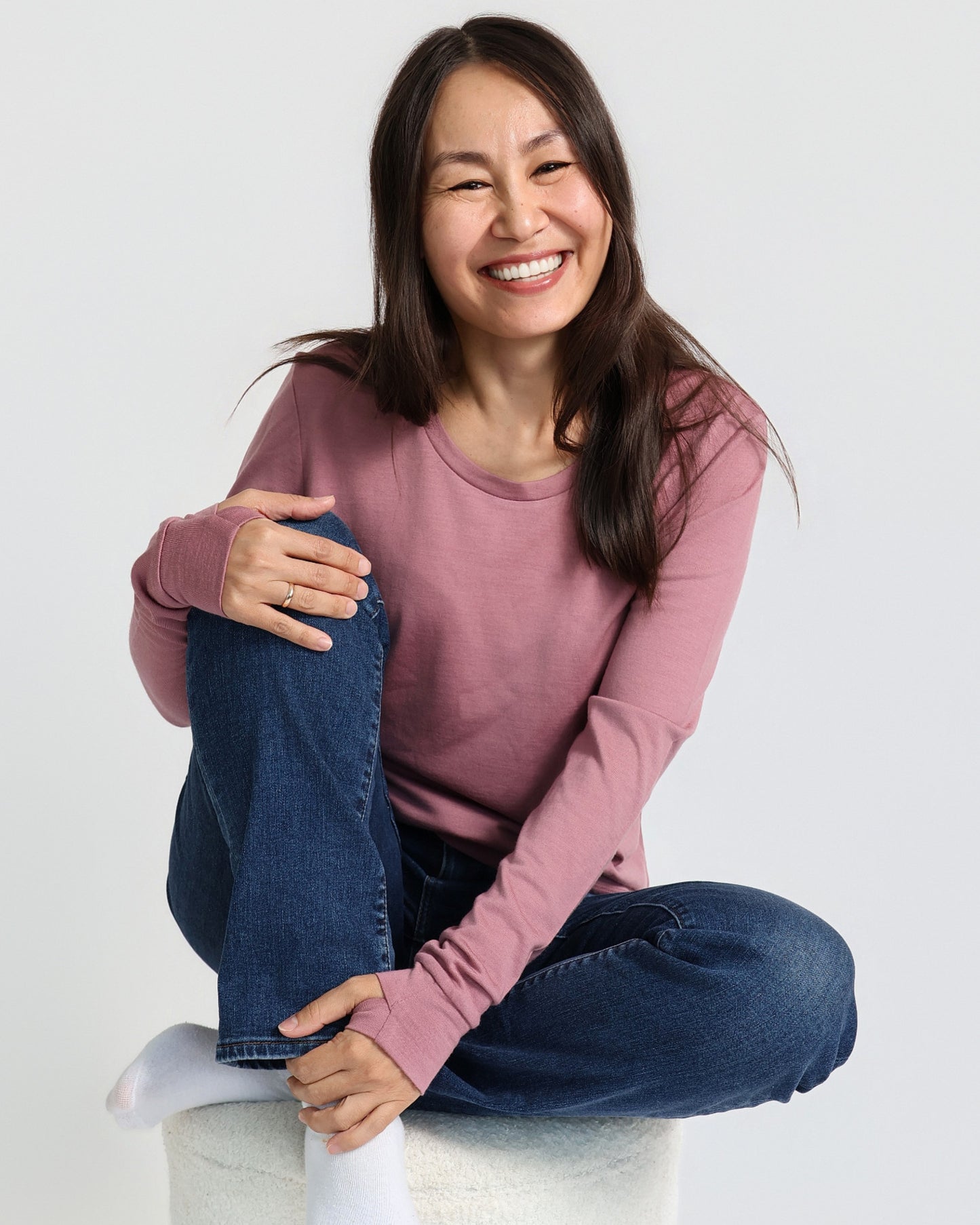 Women's Standard Long Sleeve - 100% Merino Wool, Rose
