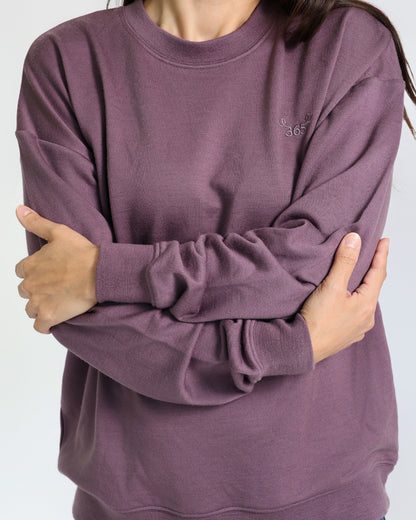 Women's Crew Sweatshirt - 100% Merino Wool, Plum